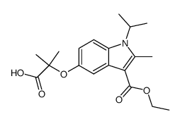 5-(1-Carboxy-1-methyl-ethoxy)-1-isopropyl-2-methyl-1H-indole-3-carboxylic acid ethyl ester结构式