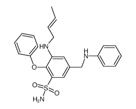 3-[((E)-But-2-enyl)amino]-2-phenoxy-5-phenylaminomethyl-benzenesulfonamide Structure