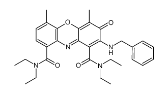 2-benzylamino-4,6-dimethyl-3-oxo-3H-phenoxazine-1,9-dicarboxylic acid bis-diethylamide Structure