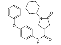 1-cyclohexyl-5-oxo-N-(4-phenoxyphenyl)pyrrolidine-3-carboxamide结构式