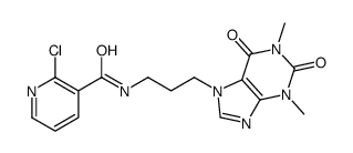 2-chloro-N-[3-(1,3-dimethyl-2,6-dioxopurin-7-yl)propyl]pyridine-3-carboxamide结构式