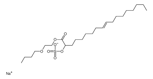 sodium 1-(2-butoxyethyl) (sulphonatooxy)octadec-9-enoate结构式