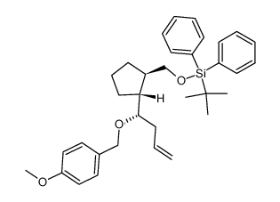 tert-butyl(((1R,2R)-2-((S)-1-((4-methoxybenzyl)oxy)but-3-en-1-yl)cyclopentyl)methoxy)diphenylsilane结构式