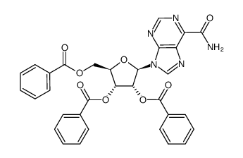 9-(2,3,5-tri-O-benzoyl-β-D-ribofuranosyl)purine-6-carboxamide结构式