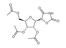 2-(2,3,5-tri-O-acetyl-β-D-ribofuranosyl)-1,2,4-oxadiazole-3,5-dione Structure