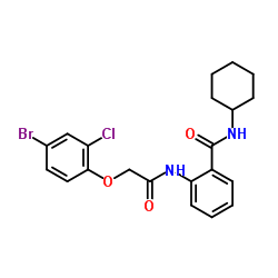 2-{[(4-Bromo-2-chlorophenoxy)acetyl]amino}-N-cyclohexylbenzamide结构式