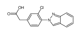 2-(3-chloro-4-indazol-2-ylphenyl)acetic acid结构式