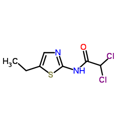 2,2-Dichloro-N-(5-ethyl-1,3-thiazol-2-yl)acetamide结构式