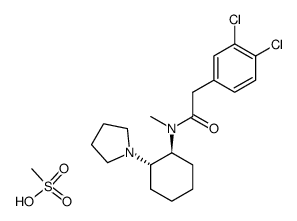 2-(3,4-dichlorophenyl)-N-methyl-N-[(1R,2R)-2-(pyrrolidin-1-yl)cyclohexyl]acetamide methanesulfonate结构式