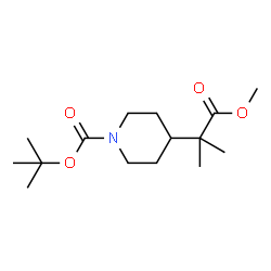 4-Piperidineacetic acid, 1-[(1,1-dimethylethoxy)carbonyl]-a,a-dimethyl-, Methyl ester picture