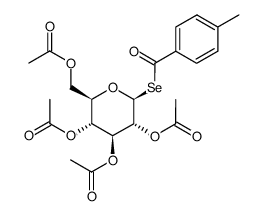 1-Se-(4-methylbenzoyl)-2,3,4,6-tetra-O-acetyl-β-D-glucopyranose结构式