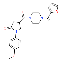 4-{[4-(furan-2-ylcarbonyl)piperazin-1-yl]carbonyl}-1-(4-methoxyphenyl)pyrrolidin-2-one结构式