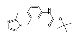 1-[3-[(tert-butoxycarbonyl)amino]phenyl]-1-(2-methyl-1H-imidazol-1-yl)methane结构式