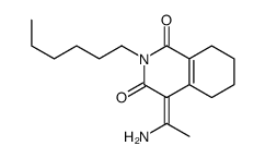 (4Z)-4-(1-aminoethylidene)-2-hexyl-5,6,7,8-tetrahydroisoquinoline-1,3-dione结构式