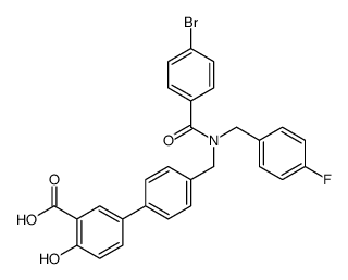 4'-{[(4-Bromobenzoyl)(4-fluorobenzyl)amino]methyl}-4-hydroxy-3-bi phenylcarboxylic acid结构式