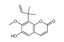 6-hydroxy-7-methoxy-8-(1,1-dimethylallyl)coumarin结构式
