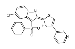 2-[3-(benzenesulfonyl)-5-chloroindol-2-ylidene]-4-pyridin-3-yl-3H-1,3-thiazole结构式
