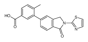 4-methyl-3-[1-oxo-2-(thiazol-2-yl)-2,3-dihydroisoindol-5-yl]benzoic acid结构式