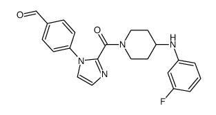 4-[2-({4-[(3-fluorophenyl)amino]-1-piperidinyl}carbonyl)-1H-imidazol-1-yl]benzaldehyde结构式