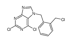 2,6-dichloro-7-[[2-(chloromethyl)phenyl]methyl]purine结构式