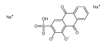 disodium,9,10-dioxo-3-sulfoanthracene-1,2-diolate结构式