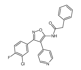 3-(3-Chloro-4-fluorophenyl)-5-(phenylacetylamino)-4-(4-pyridyl)isoxazole结构式