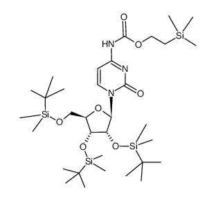 2',3',5'-O-tris-t-butyldimethylsilyl-4-N-{2-(trimethylsilyl)ethoxycarbonyl}cytidine结构式