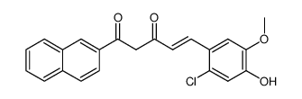 (E)-5-(2-chloro-4-hydroxy-5-methoxyphenyl)-1-(naphthalene-3-yl)pent-4-ene-1,3-dione结构式