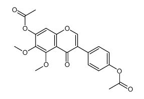 7-acetoxy-3-(4-acetoxy-phenyl)-5,6-dimethoxy-chromen-4-one结构式