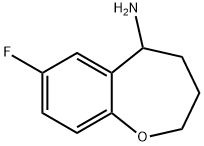 7-fluoro-2,3,4,5-tetrahydro-1-benzoxepin-5-amine结构式