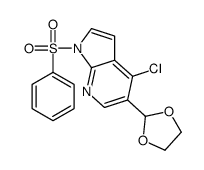 4-Chloro-5-(1,3-dioxolan-2-yl)-1-(phenylsulfonyl)-1H-pyrrolo[2,3- b]pyridine Structure