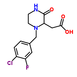 [1-(4-Chloro-3-fluorobenzyl)-3-oxo-2-piperazinyl]acetic acid Structure