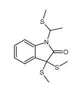 1,3-Dihydro-3,3-bis(methylthio)-1-[1-(methylthio)ethyl]-2H-indol-2-on结构式