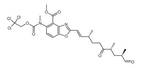 methyl 5-(methyl((2,2,2-trichloroethoxy)carbonyl)amino)-2-((3R,7R,9R,E)-3,7,9-trimethyl-6,10-dioxodec-1-en-1-yl)benzo[d]oxazole-4-carboxylate Structure