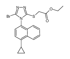 Acetic acid, 2-[[5-bromo-4-(4-cyclopropyl-1-naphthalenyl)-4H-1,2,4-triazol-3-yl]thio]-, ethyl ester Structure
