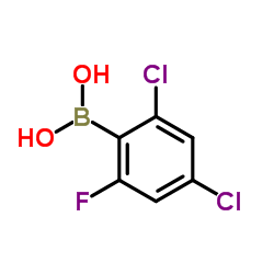 (2,4-Dichloro-6-fluorophenyl)boronic acid结构式