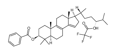 (3β,5α,24R,S)-4,4-Dimethylcholesta-8,14-diene-3,24-diol 3-benzoate 24-trifluoroacetate结构式