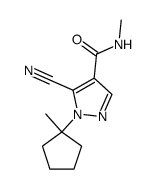 5-cyano-N-methyl-1-(1-methylcyclopentyl)-1H-pyrazole-4-carboxamide结构式