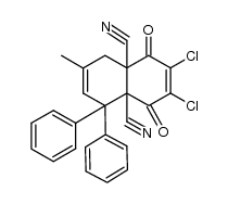 6,7-dichloro-3-methyl-5,8-dioxo-1,1-diphenyl-1,4,4a,5,8,8a-hexahydronaphthalene-4a,8a-dicarbonitrile结构式
