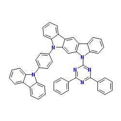 11-(4-(9H-carbazol-9-yl)phenyl)-12-(4,6-diphenyl-1,3,5-triaziN-2-yl)-11,12-dihydroindolo[2,3-a]carbazole结构式