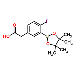 2-(4-Fluoro-3-(4,4,5,5-tetramethyl-1,3,2-dioxaborolan-2-yl)phenyl)acetic acid Structure