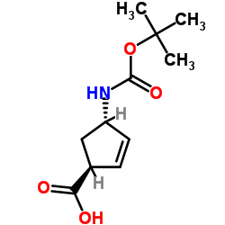 (1S,4S)-4-[[(1,1-Dimethylethoxy)Carbonyl]Amino]-2-Cyclopentene-1-Carboxylic Acid Structure