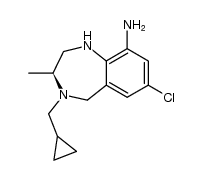 (S)-9-amino-7-chloro-4-(cyclopropylmethyl)-2,3,4,5-tetrahydro-3-methyl-1H-1,4-benzodiazepine结构式
