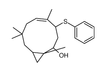 3,3,6,10-tetramethyl-7-phenylsulfanylbicyclo[8.1.0]undec-5-en-9-ol Structure