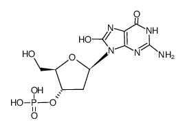 8-hydroxy-2'-deoxyguanosine 3'-monophosphate Structure