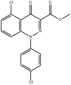 5-氯-1-(4-氯苯基)-4-氧代-1,4-二氢肉桂啉-3-羧酸甲酯结构式
