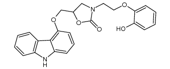 5-[(9H-carbazol-4-yloxy)methyl]-3-[2-(2-hydroxyphenoxy)ethyl]-2-oxazolidinone Structure