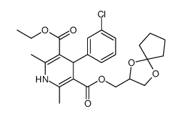 5-O-(1,4-dioxaspiro[4.4]nonan-3-ylmethyl) 3-O-ethyl 4-(3-chlorophenyl)-2,6-dimethyl-1,4-dihydropyridine-3,5-dicarboxylate结构式