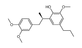 (R)-2-(1-(3,4-dimethoxyphenyl)propan-2-yl)-6-methoxy-4-propylphenol结构式