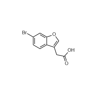 2-(6-溴苯并呋喃-3-基)乙酸结构式